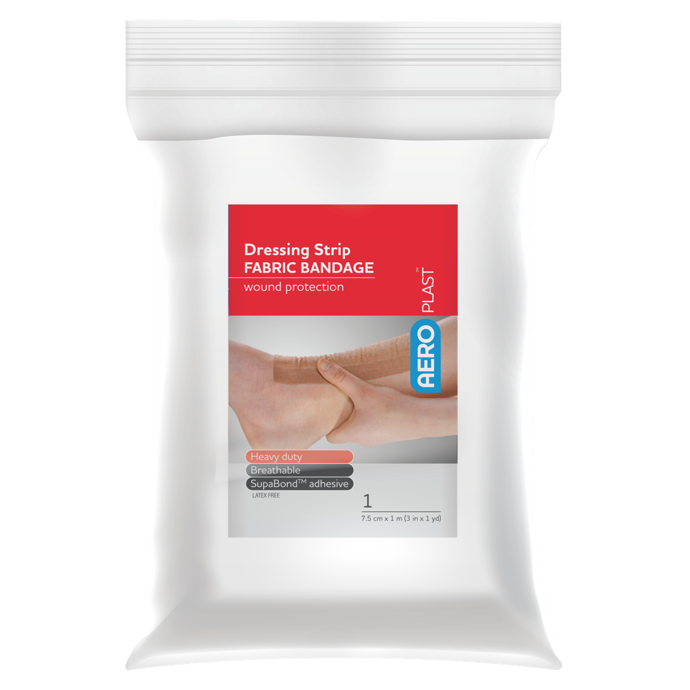 AEROPLAST Premium Fabric Dressing Strip 7.5cm x 1M 12 Pack