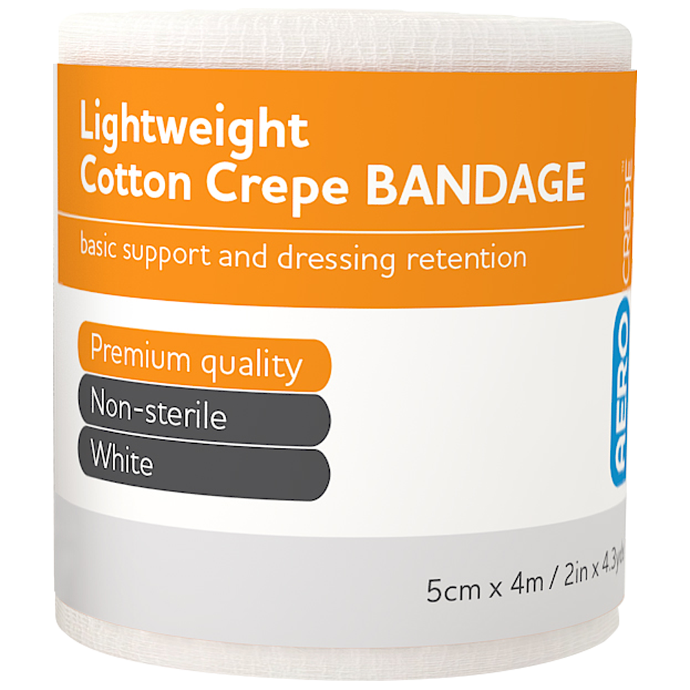 AEROCREPE Light Cotton Crepe Bandage 5cm x 4M 12 Pack
