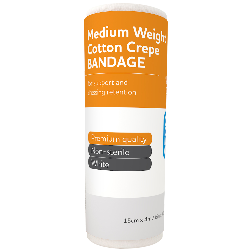 AEROCREPE Medium Cotton Crepe Bandage 15cm x 4M 12 Pack