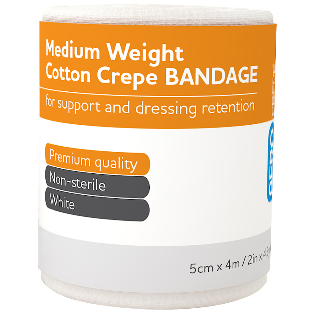 AEROCREPE Medium Cotton Crepe Bandage 5cm x 4M 12 Pack