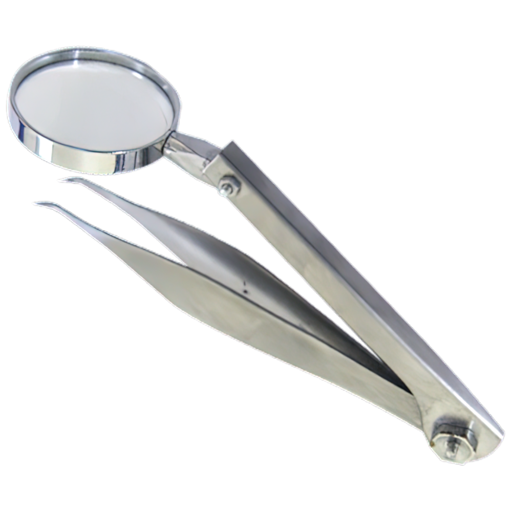 AEROINSTRUMENTS Stainless Steel Magnifying Glass Forceps 11cm 10 Pack