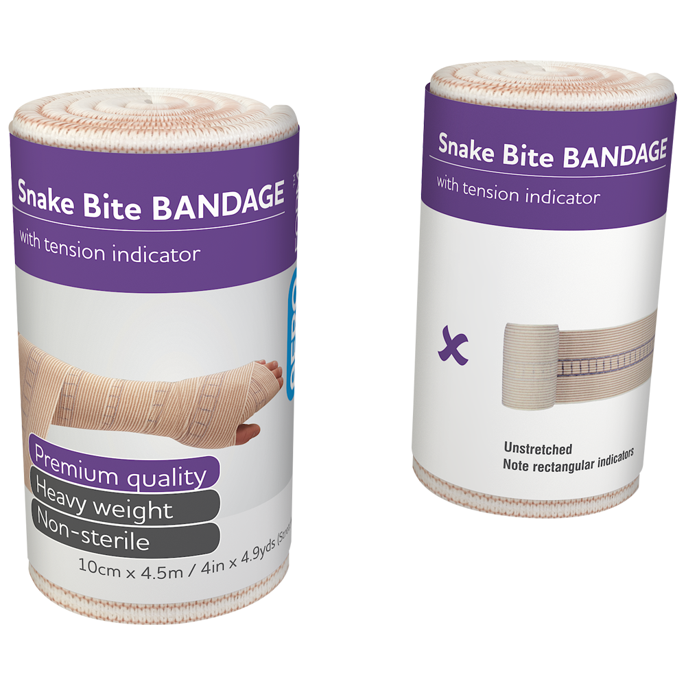 AEROFORM Short Snake Bite Bandage with Indicator 10cm x 4.5M 12 Pack