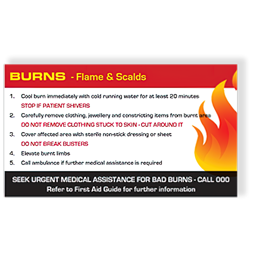 AEROGUIDE Burns First Aid Card 10 Pack