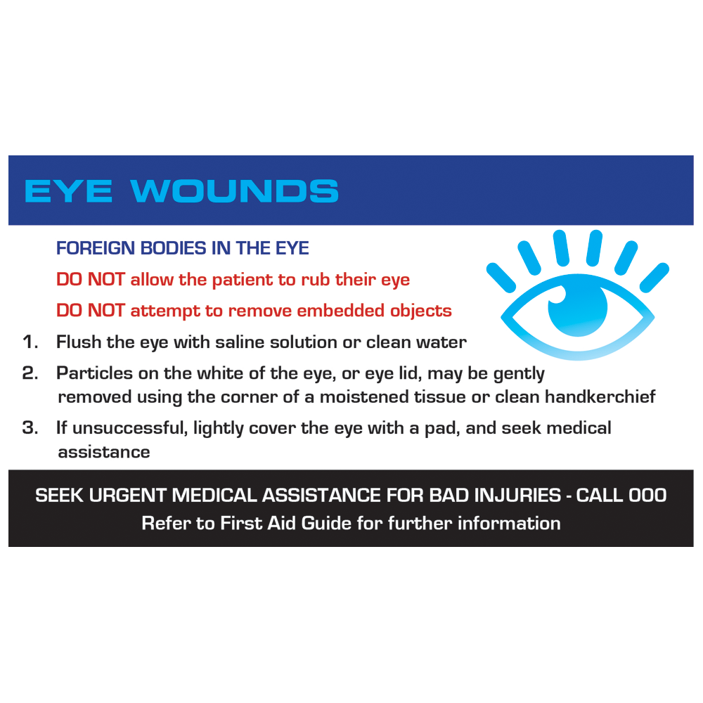 AEROGUIDE Eye Wound First Aid Card 10 Pack