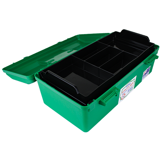 AEROCASE Green Plastic Tacklebox with 1 Liftout Tray 23 x 40 x 14.5cm