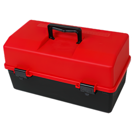 AEROCASE Red and Black Plastic Tacklebox with 1 Tray 16 x 33 x 19cm