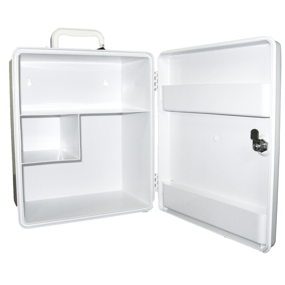AEROCASE Small White Plastic Cabinet with Key Latch 26 x 32 x 14cm