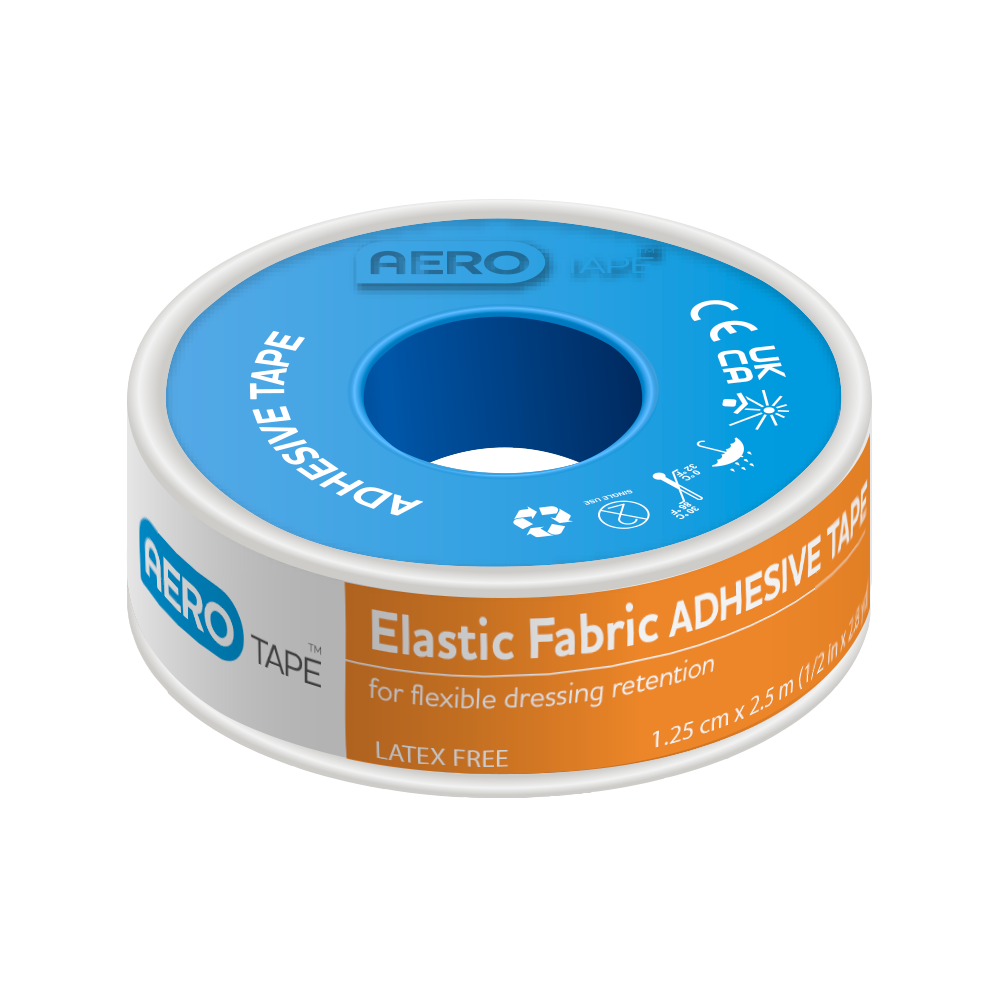AEROTAPE Elastic Fabric Adhesive Tape 1.25cm x 2M 9 Pack