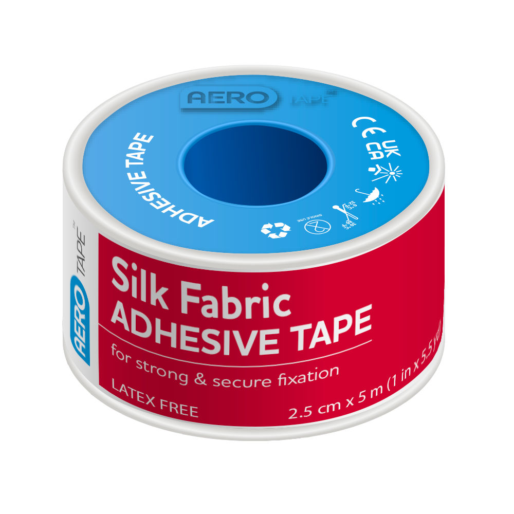AEROTAPE Silk Fabric Adhesive Tape 2.5cm x 5M 36 Pack