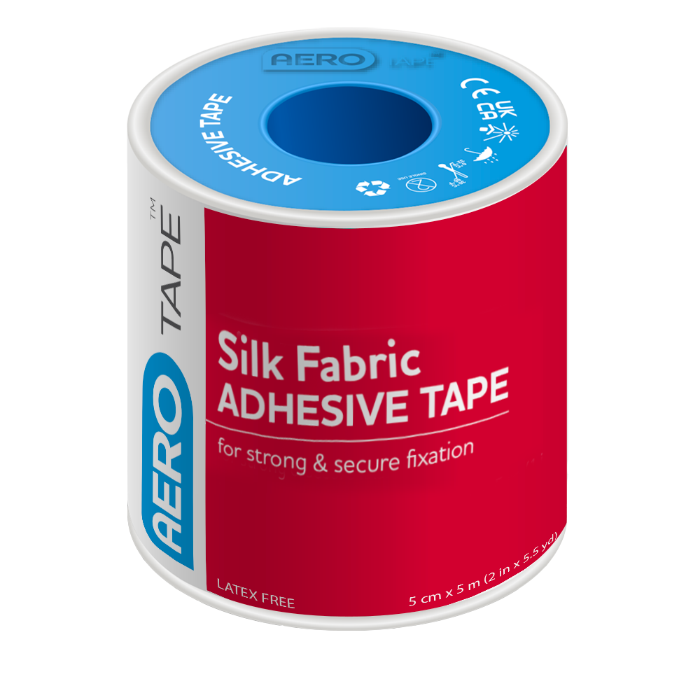 AEROTAPE Silk Fabric Adhesive Tape 5cm x 5M 9 Pack