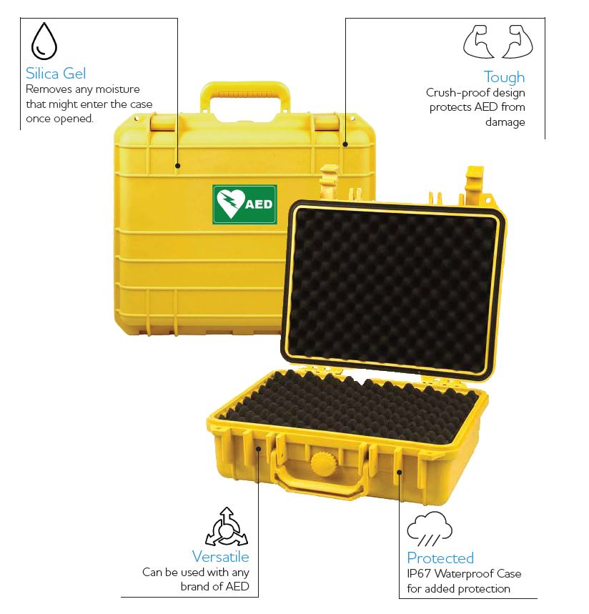 CARDIACT Large Waterproof Tough AED Case