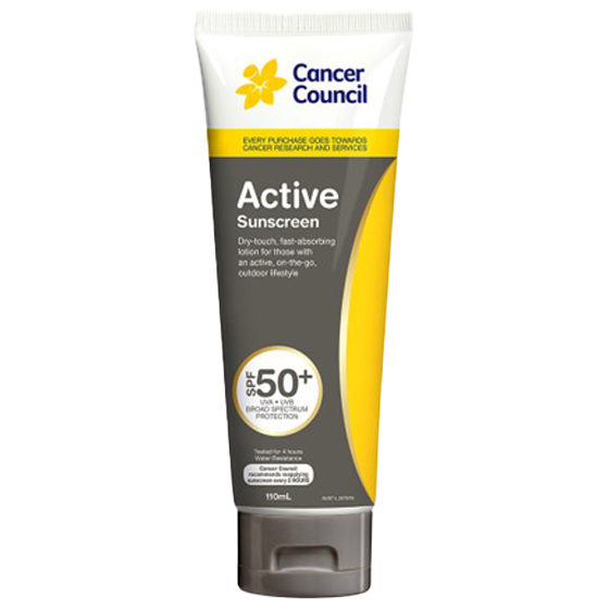 CANCER COUNCIL SPF50+ Active Sunscreen Tube 110mL 24 Pack
