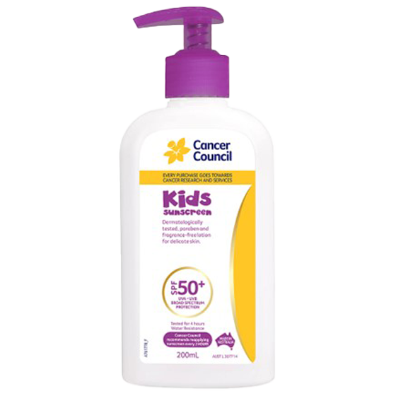 CANCER COUNCIL SPF50+ Kids Sunscreen Pump 200mL 24 Pack