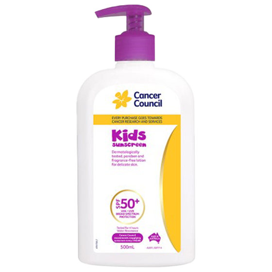 CANCER COUNCIL SPF50+ Kids Sunscreen Pump 500mL 12 Pack