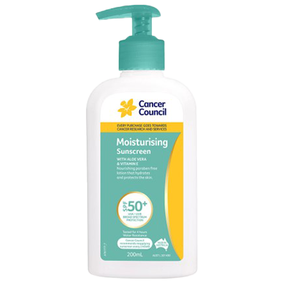 CANCER COUNCIL SPF50+ Moisturising Sunscreen Pump 200mL 24 Pack
