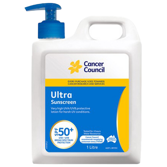 CANCER COUNCIL SPF50+ Sunscreen Ultra Pump 1L 6 Pack