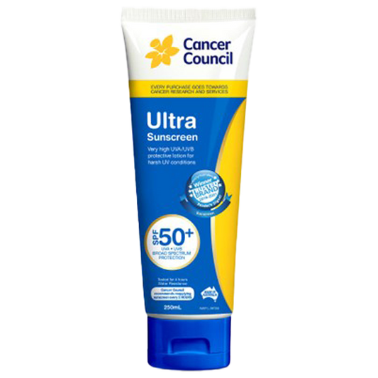 CANCER COUNCIL SPF50+ Ultra Sunscreen Tube 250mL 24 Pack