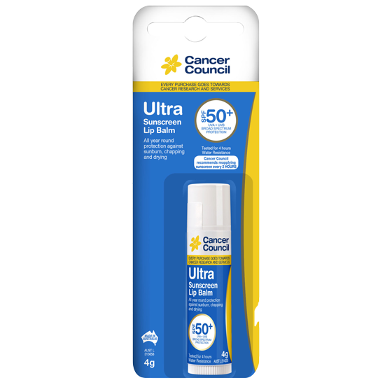 CANCER COUNCIL SPF50+ Ultra Lip Balm 4g 48 Pack