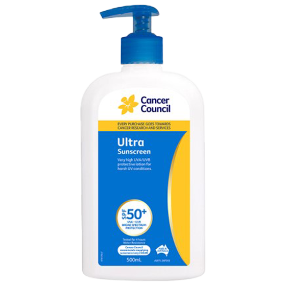 CANCER COUNCIL SPF50+ Ultra Sunscreen Pump 500mL 12 Pack