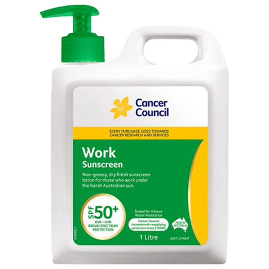 CANCER COUNCIL SPF50+ Work Sunscreen Pump 1L 6 Pack