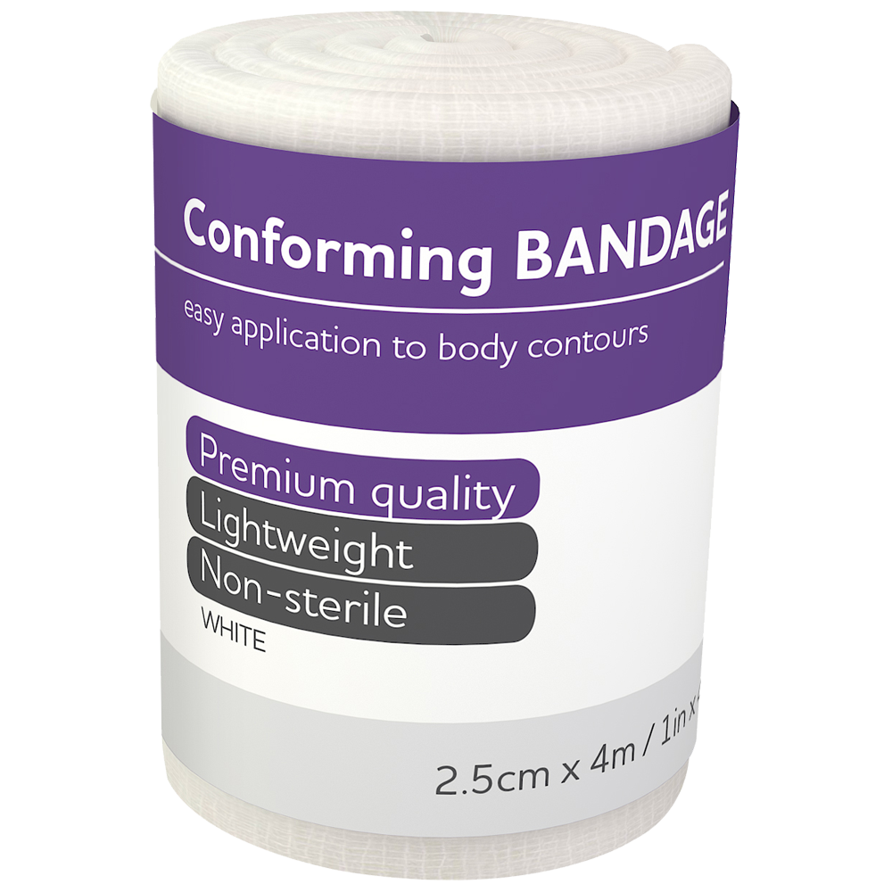 AEROFORM Conforming Bandage 2.5cm x 4M 12 Pack