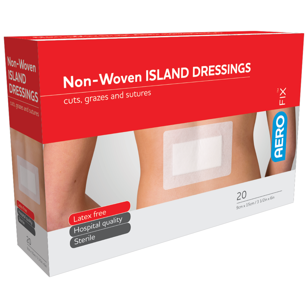 AEROFIX Non-Woven Island Dressing 9 x 15cm Box of 20