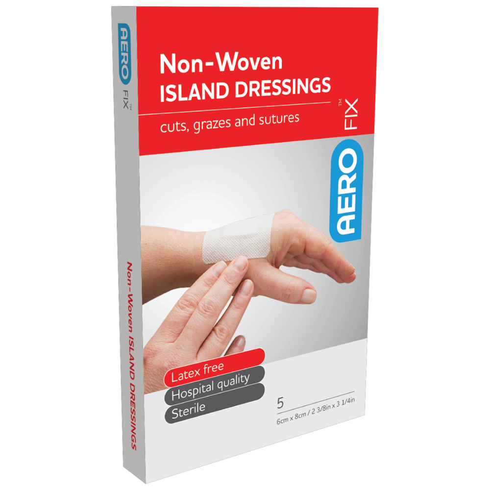 AEROFIX Non-Woven Island Dressing 6 x 8cm Box of 5