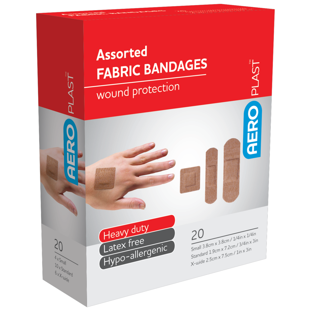 AEROPLAST Premium Fabric Assorted Dressings - 6 x Boxes of 20