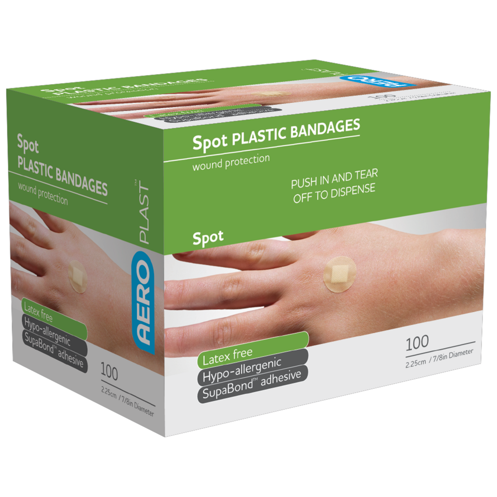 AEROPLAST Plastic Spot Dressings 2.25 x 2.25cm - 12 x Boxes of 100