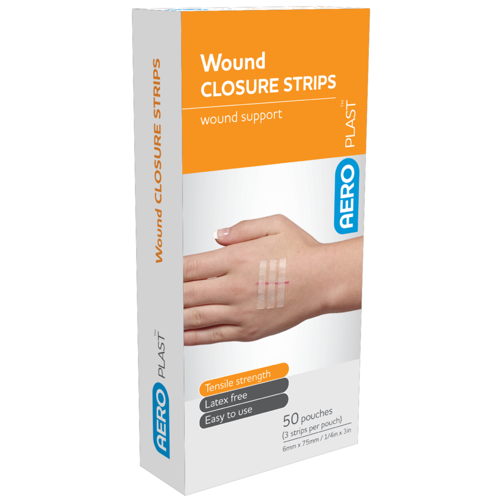 AEROPLAST Wound Closure Strips 6 x 75mm Box of 50 (3 strips/card)