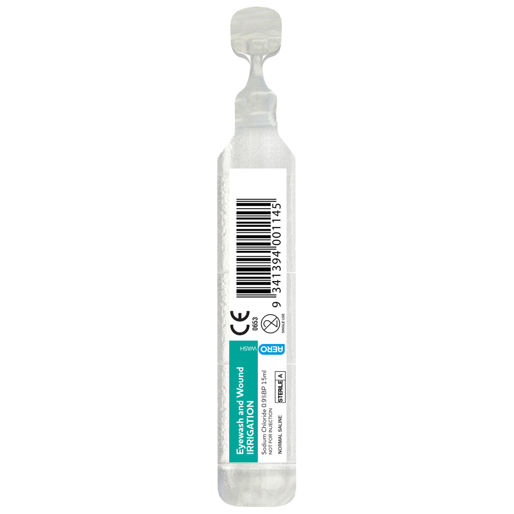 AEROWASH Sodium Chloride Eyewash Ampoule 15ml Box of 500