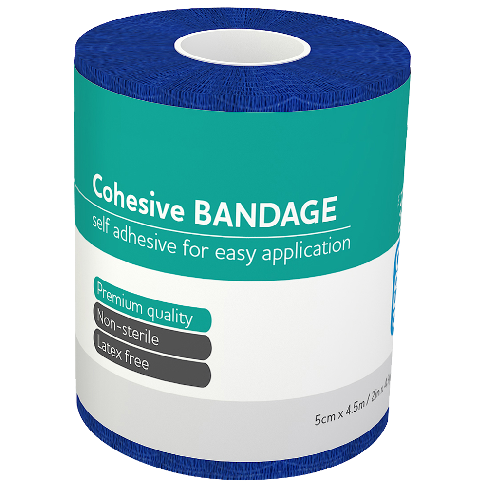 AEROBAN Cohesive Bandage 5.0cm x 4.5M Wrap of 12