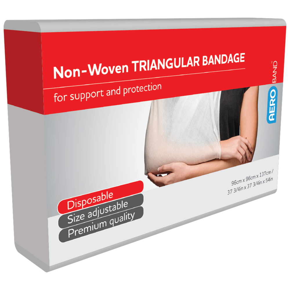AEROBAND Non-Woven Triangular Bandage 96 x 96 x 137cm Bag of 10
