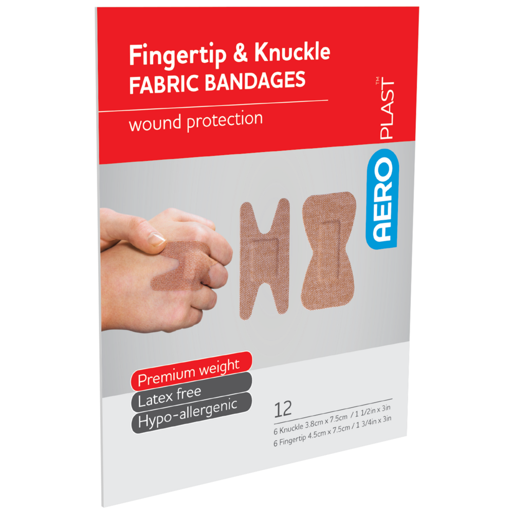 AEROPLAST Premium Fabric Fingertip & Knuckle Dressings - 15 x Boxes of 12