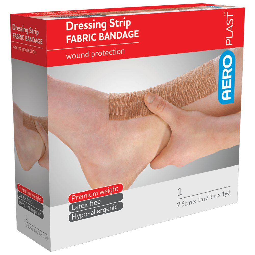 AEROPLAST Premium Fabric Dressing Strip 7.5cm x 1M 12 Pack