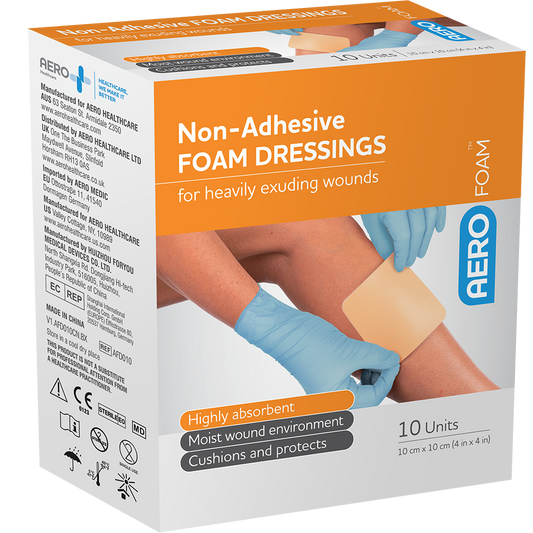 AEROFOAM Non-Adhesive Foam Dressing 10 x 10cm Box of 10