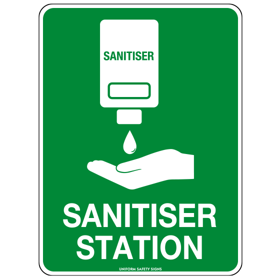 Poly Hand Sanitiser Station Sign 30 x 22.5cm