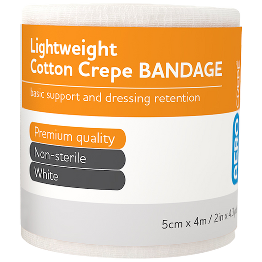 AEROCREPE Light Cotton Crepe Bandage 5cm x 4M 12 Pack