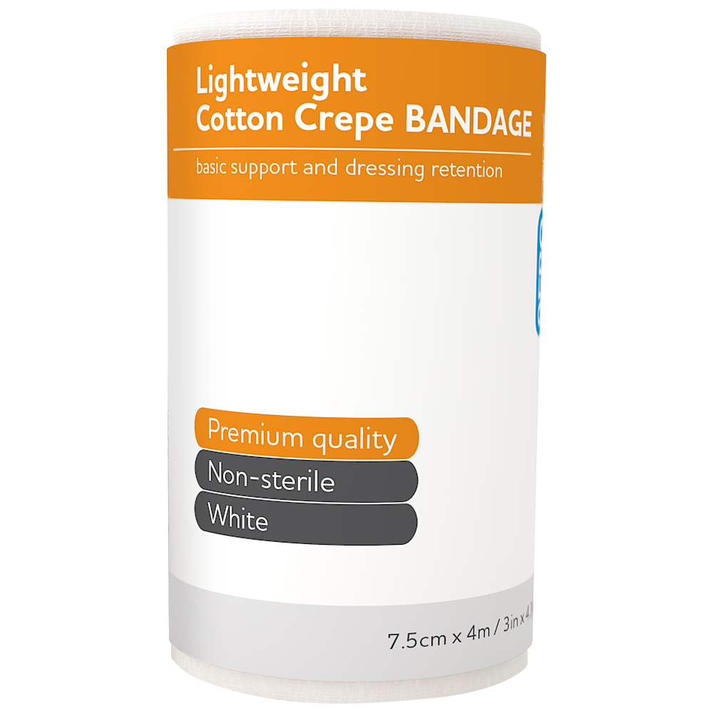AEROCREPE Light Cotton Crepe Bandage 7.5cm x 4M 12 Pack