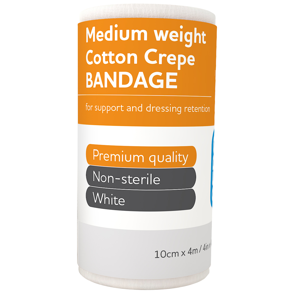 AEROCREPE Medium Cotton Crepe Bandage 10cm x 4M 12 Pack