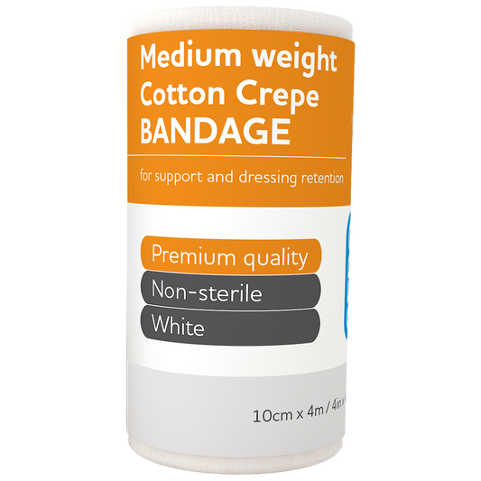 AEROCREPE Medium Cotton Crepe Bandage 10cm x 4M 12 Pack