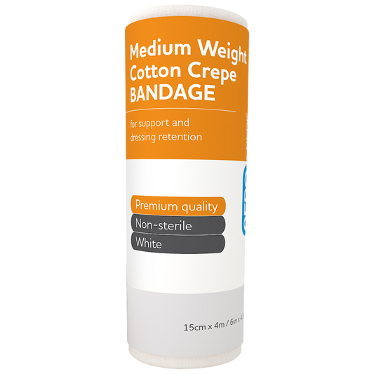 AEROCREPE Medium Cotton Crepe Bandage 15cm x 4M 12 Pack