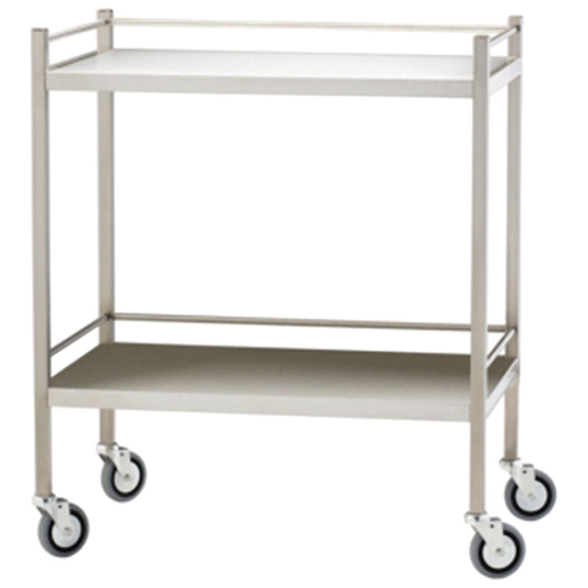Large Stainless Steel Trolley with Rails 110 x 50 x 97cm