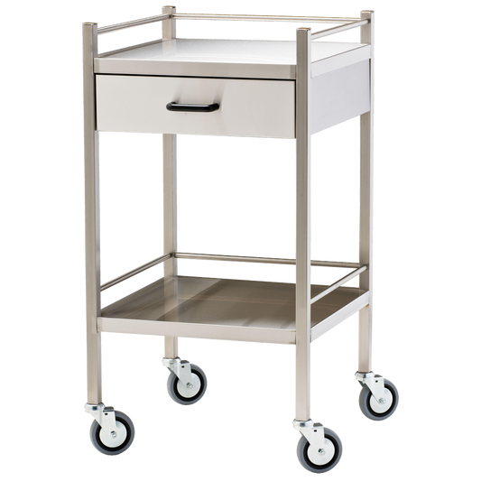 Small Stainless Steel Trolley with Drawer