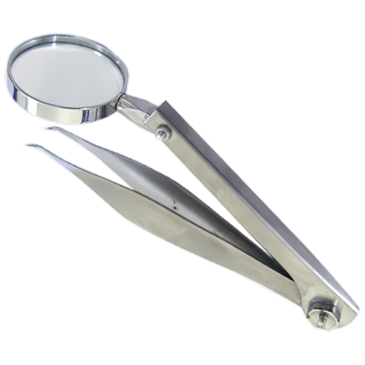 AEROINSTRUMENTS Stainless Steel Magnifying Glass Forceps 11cm 10 Pack