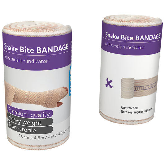 AEROFORM Short Snake Bite Bandage with Indicator 10cm x 4.5M 12 Pack