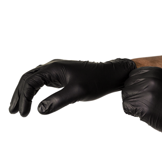 AEROGLOVE Large Black Nitrile Powder-Free Disposable Gloves - 10 x Pair of 2