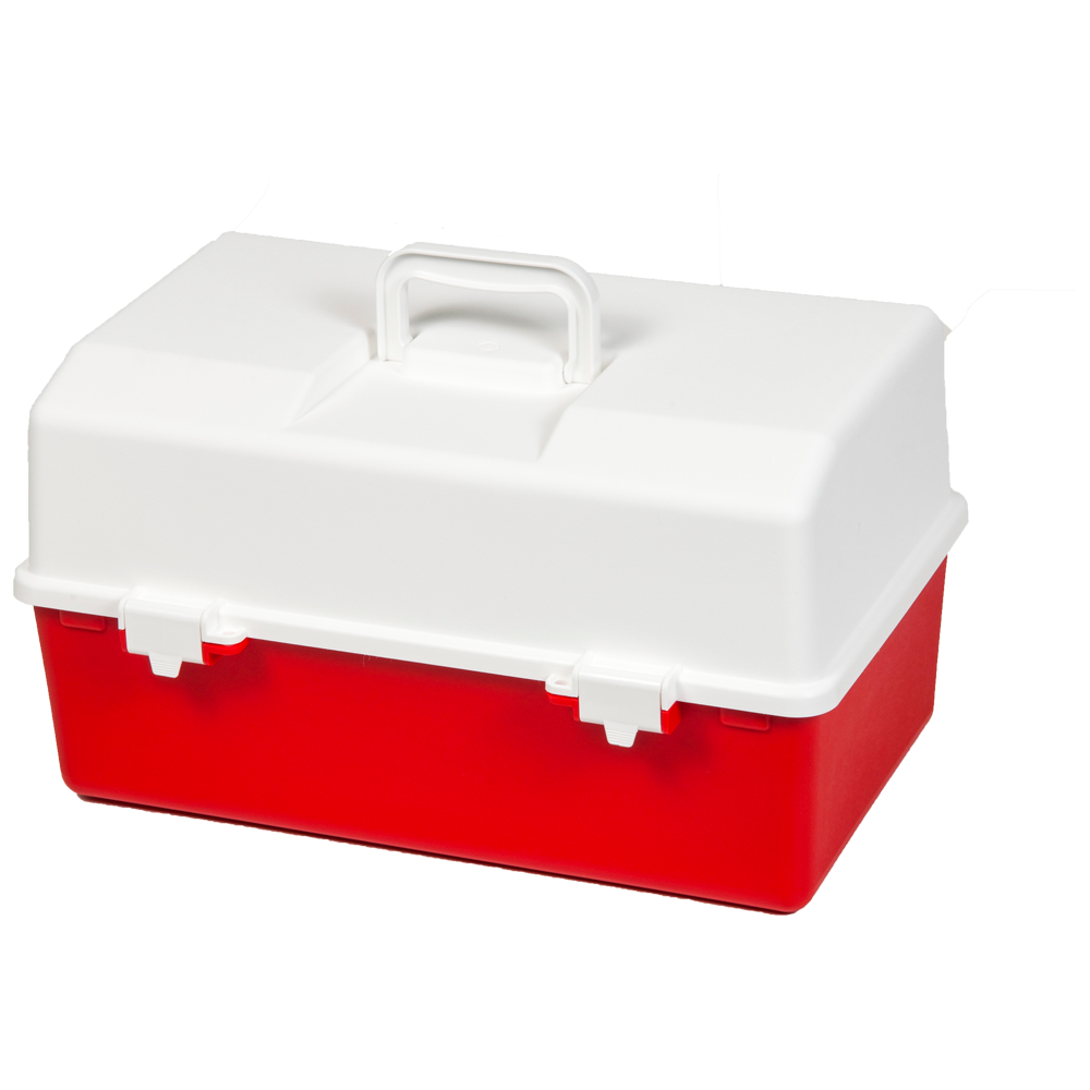 AEROCASE Red and White Plastic Tacklebox with 1 Tray 16 x 33 x 19cm