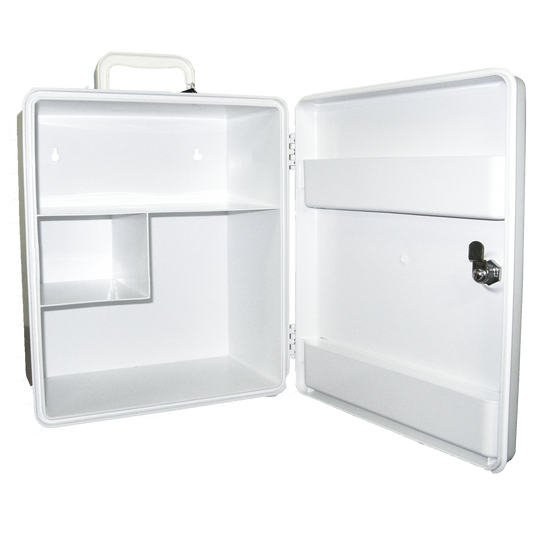 AEROCASE Small White Plastic Cabinet with Key Latch 26 x 32 x 14cm