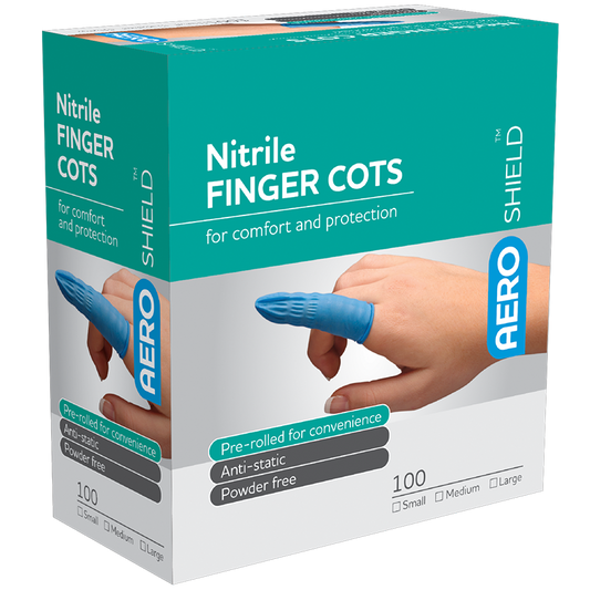 AEROSHIELD X-Large Nitrile Finger Cots Box of 100